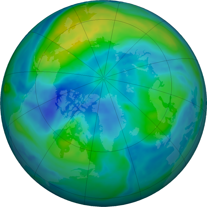 Arctic ozone map for 05 October 2017